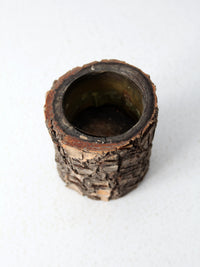 vintage rustic log bowl