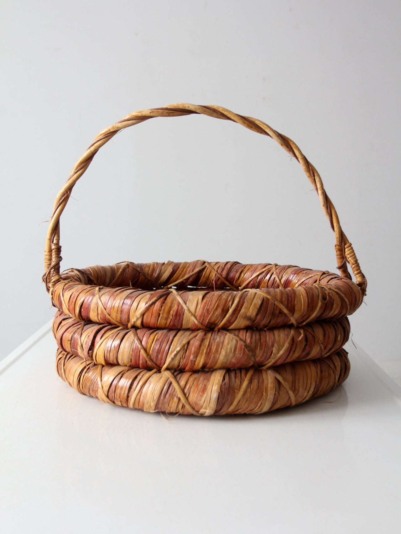 vintage woven gathering basket