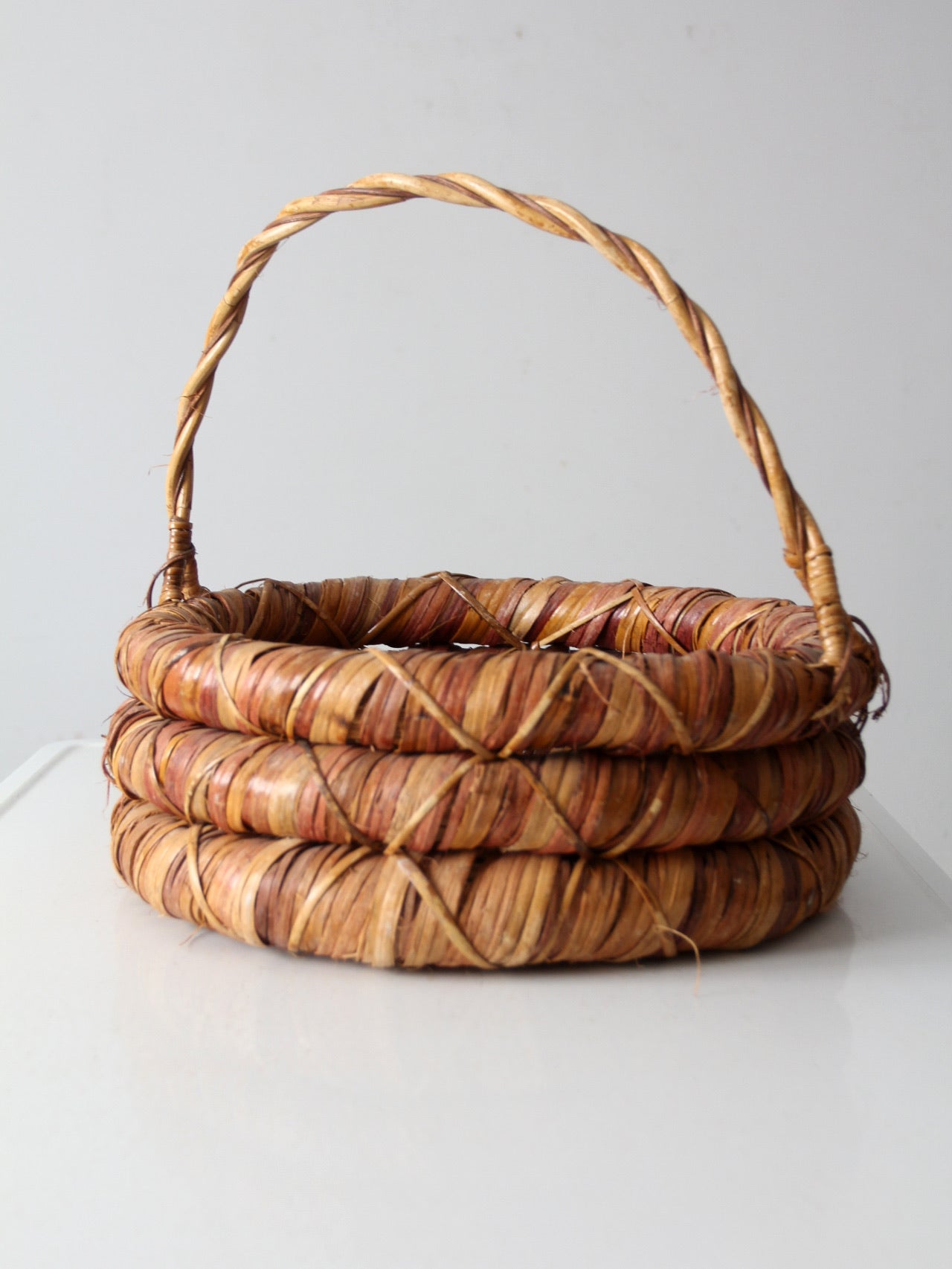 vintage woven gathering basket