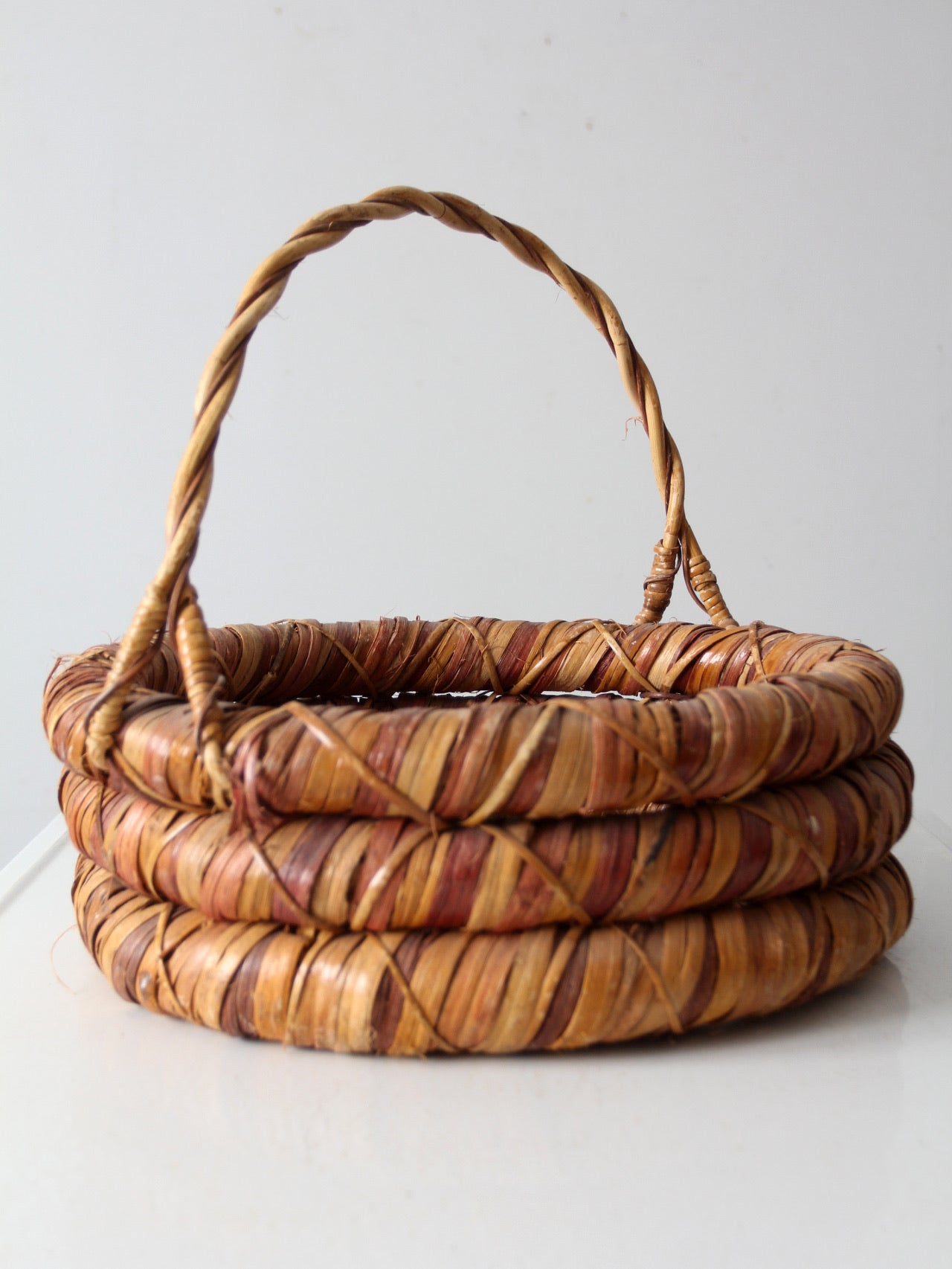 vintage woven gathering basket