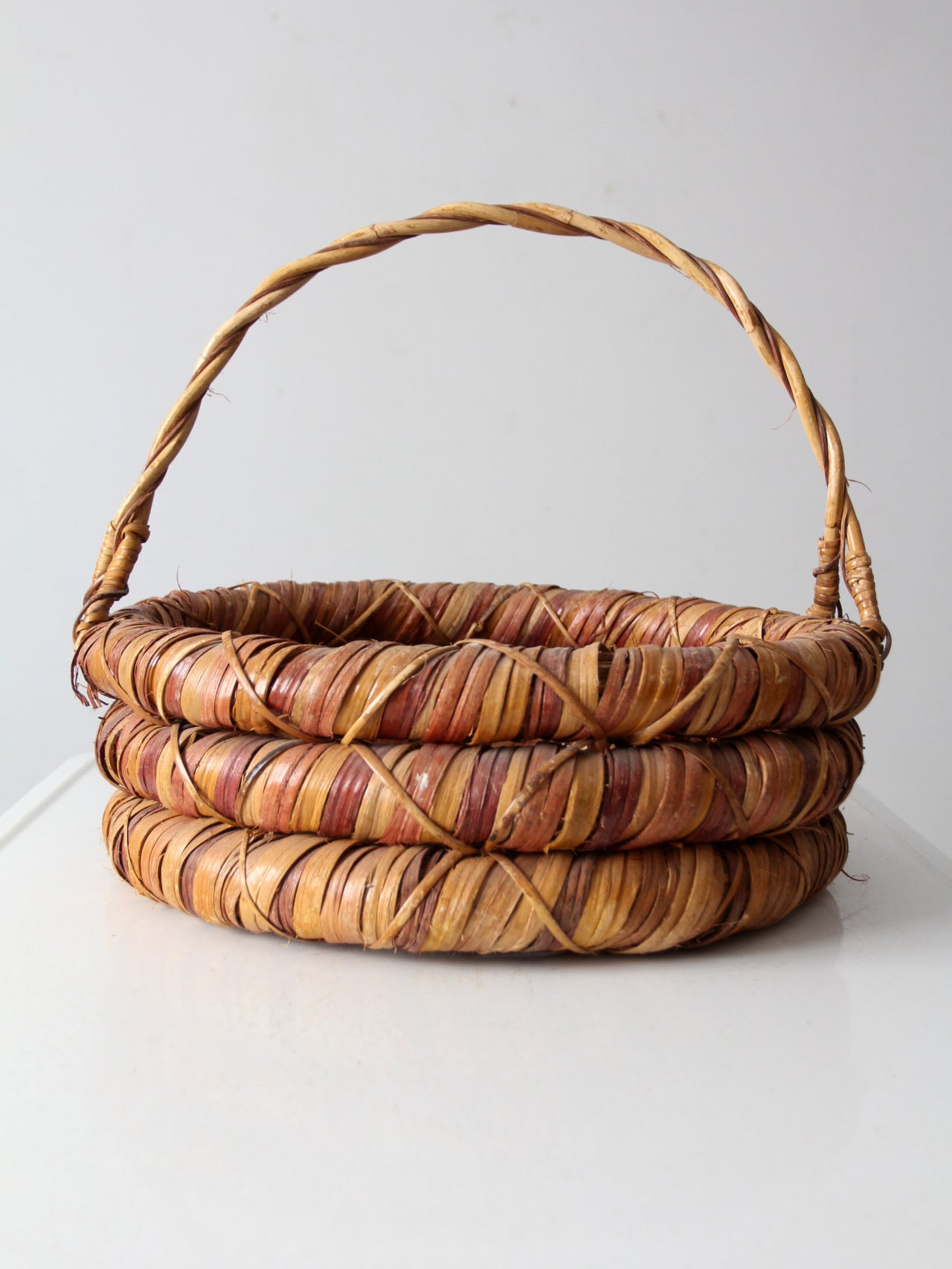 vintage woven gathering basket