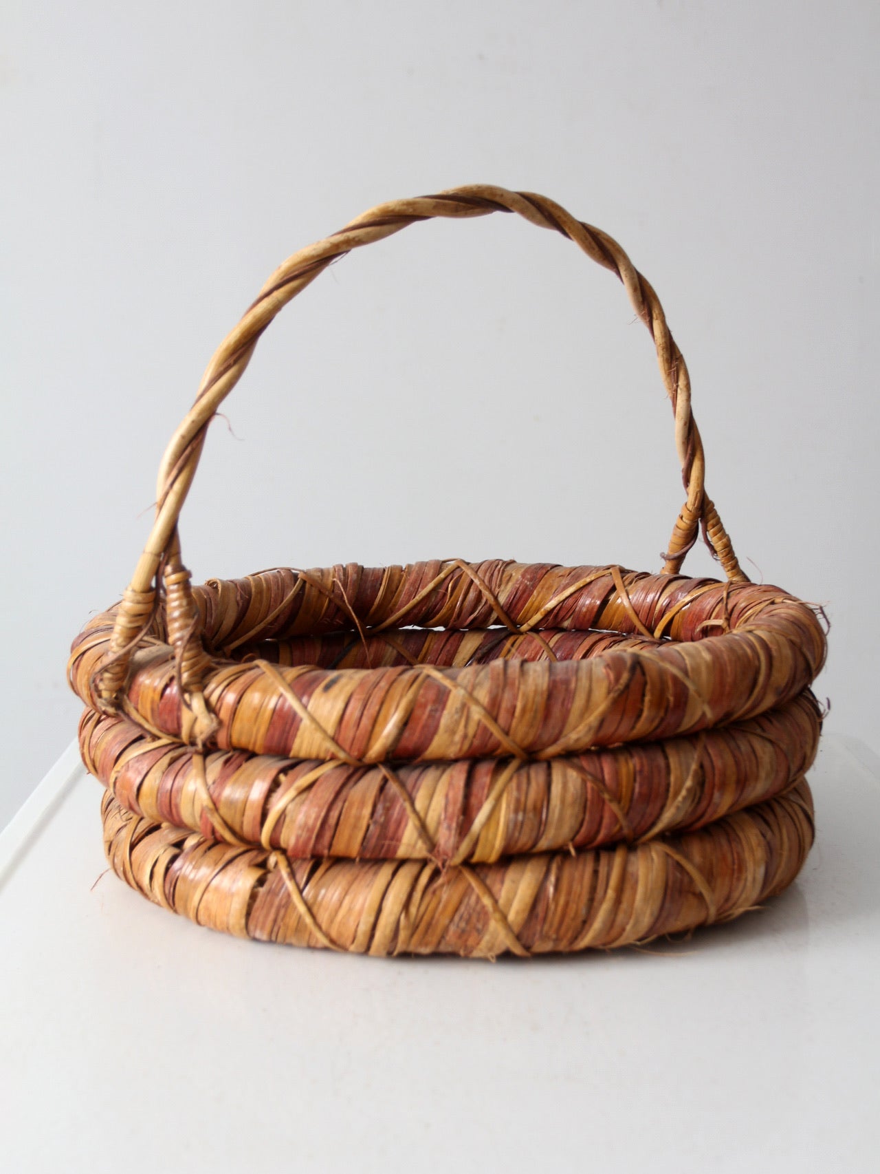 vintage woven gathering basket