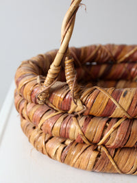 vintage woven gathering basket
