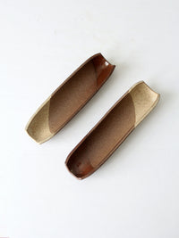 vintage studio pottery tray pair