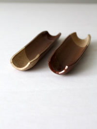 vintage studio pottery tray pair