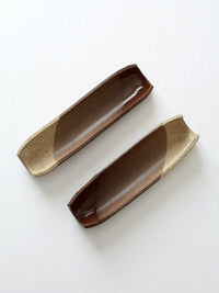 vintage studio pottery tray pair