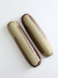 vintage studio pottery tray pair