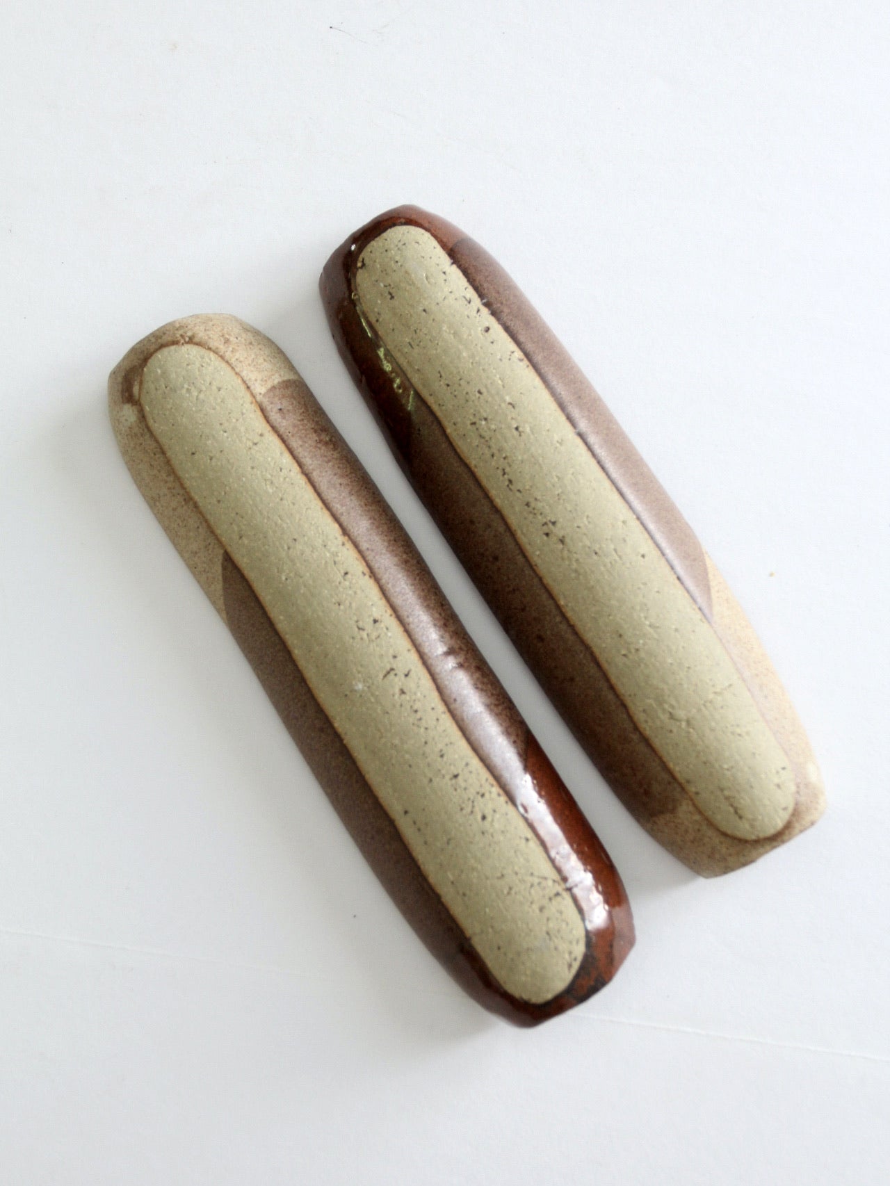 vintage studio pottery tray pair