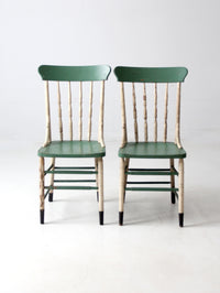 antique farmhouse chairs pair