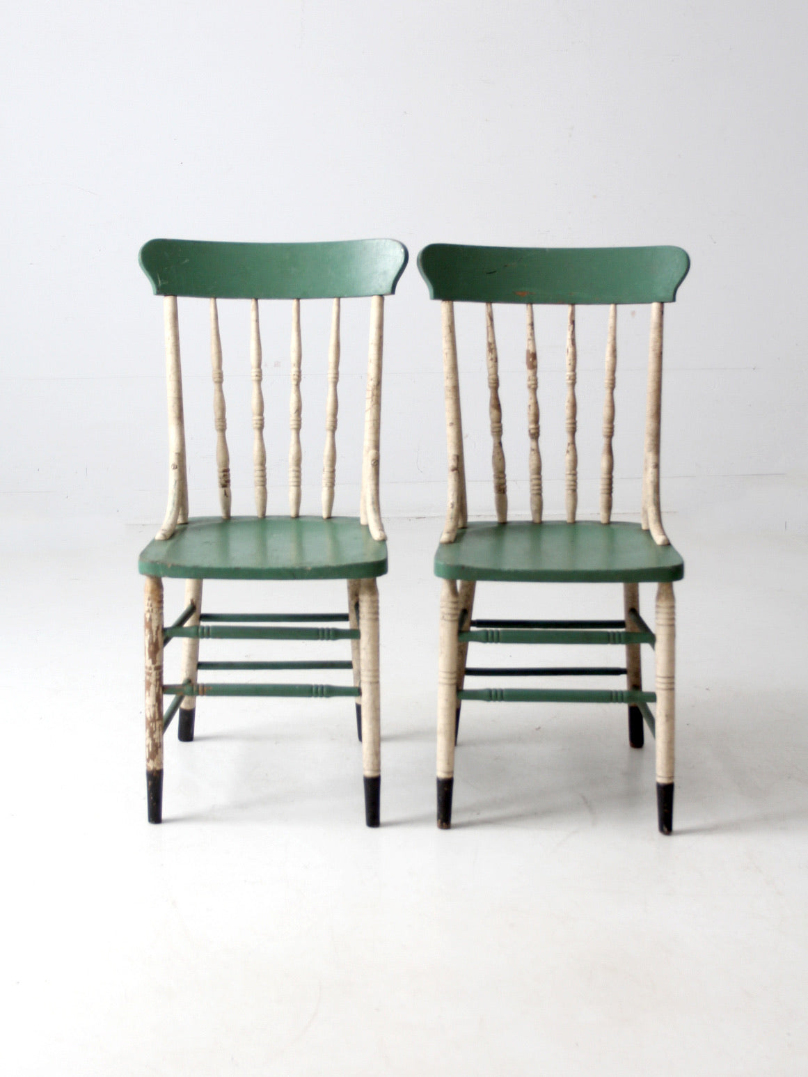 antique farmhouse chairs pair