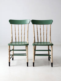 antique farmhouse chairs pair