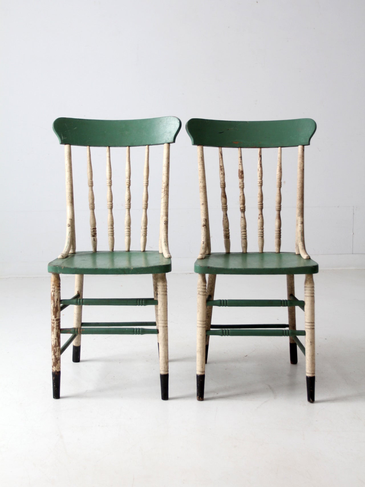 antique farmhouse chairs pair