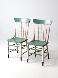 antique farmhouse chairs pair