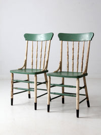 antique farmhouse chairs pair