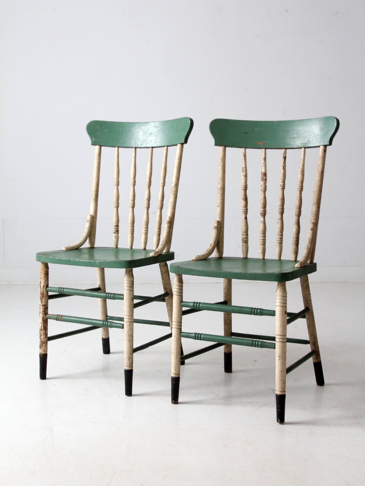 antique farmhouse chairs pair