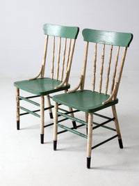 antique farmhouse chairs pair