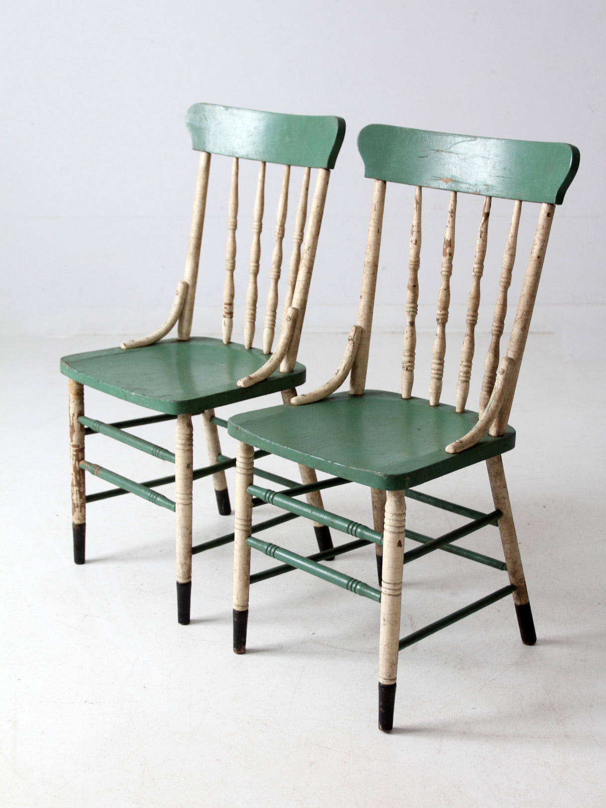 antique farmhouse chairs pair