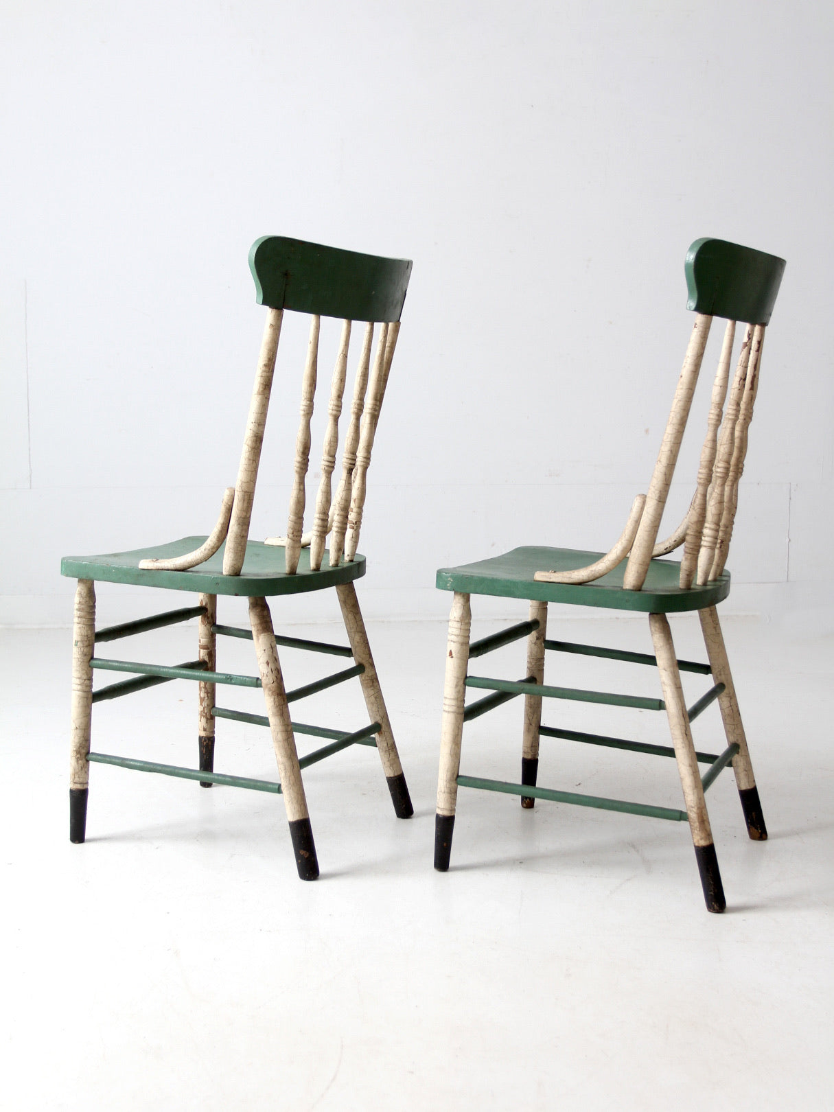 antique farmhouse chairs pair