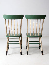 antique farmhouse chairs pair