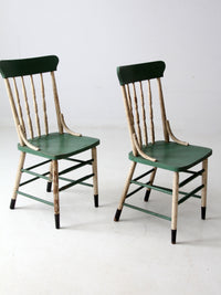 antique farmhouse chairs pair