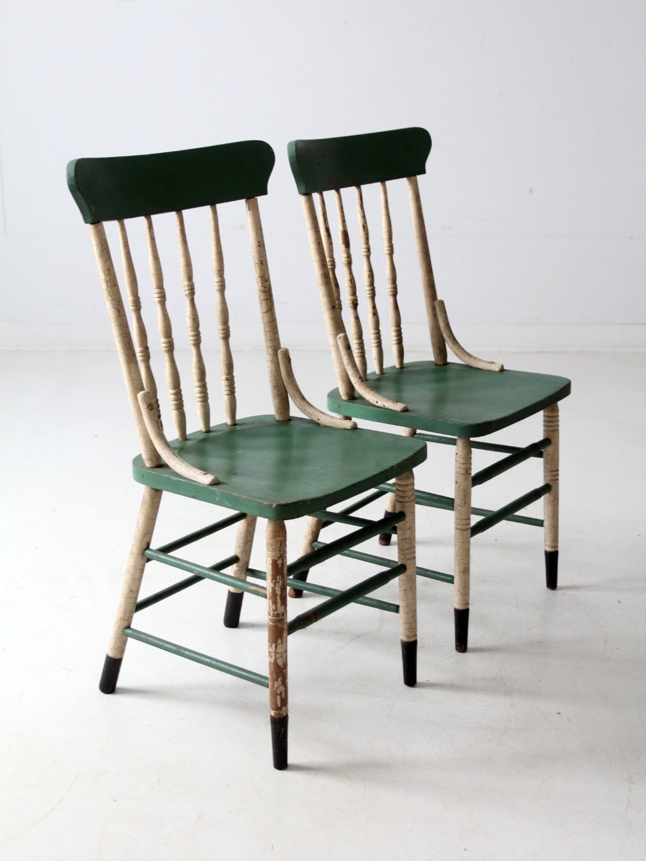 antique farmhouse chairs pair