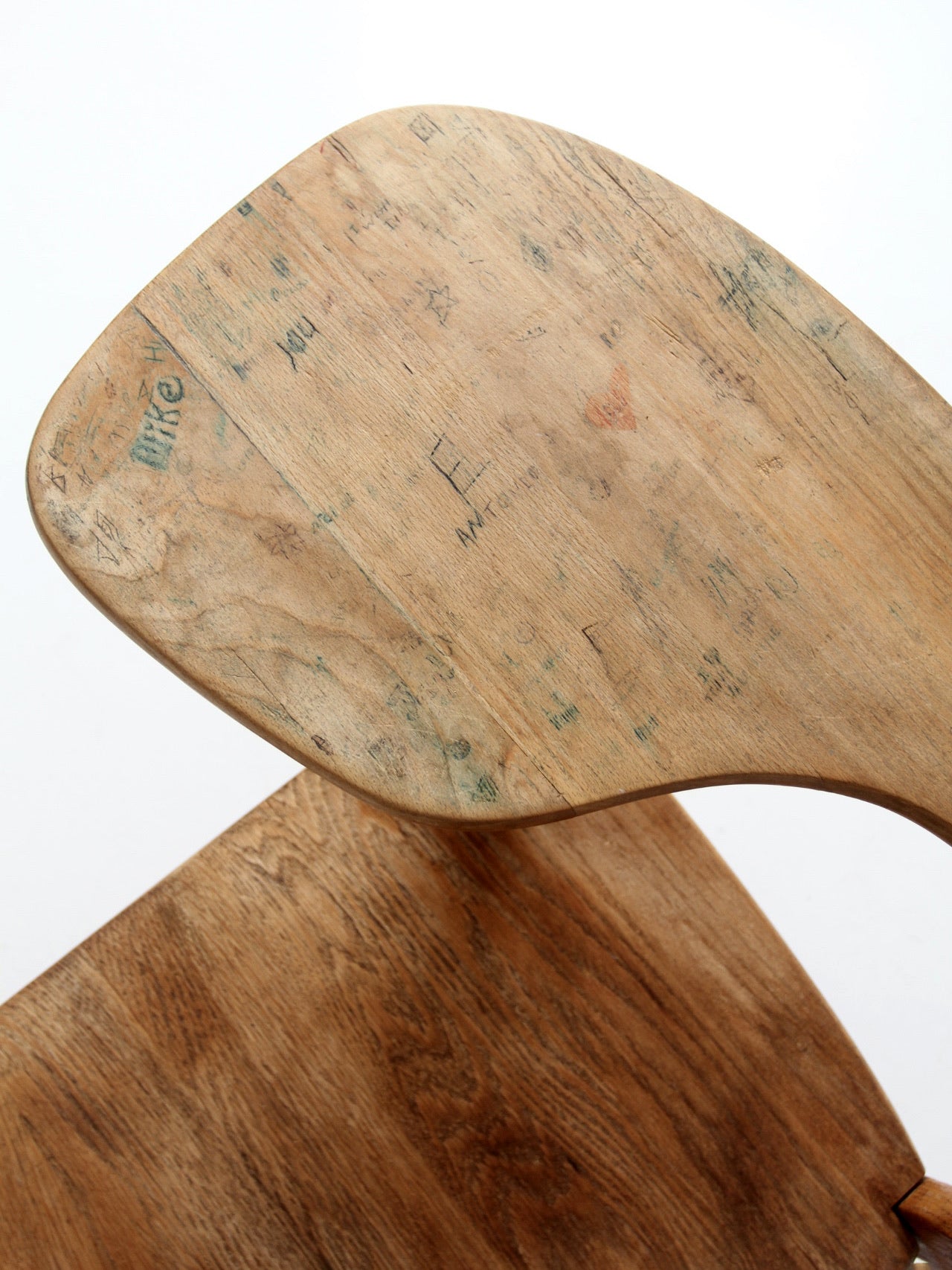 antique American school desk chair