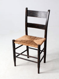 antique rush seat ladder back chair