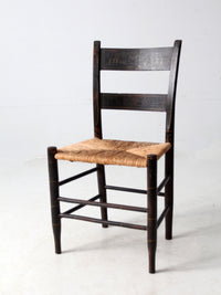 antique rush seat ladder back chair