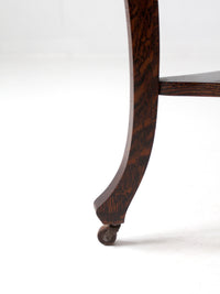 antique tiger oak library table