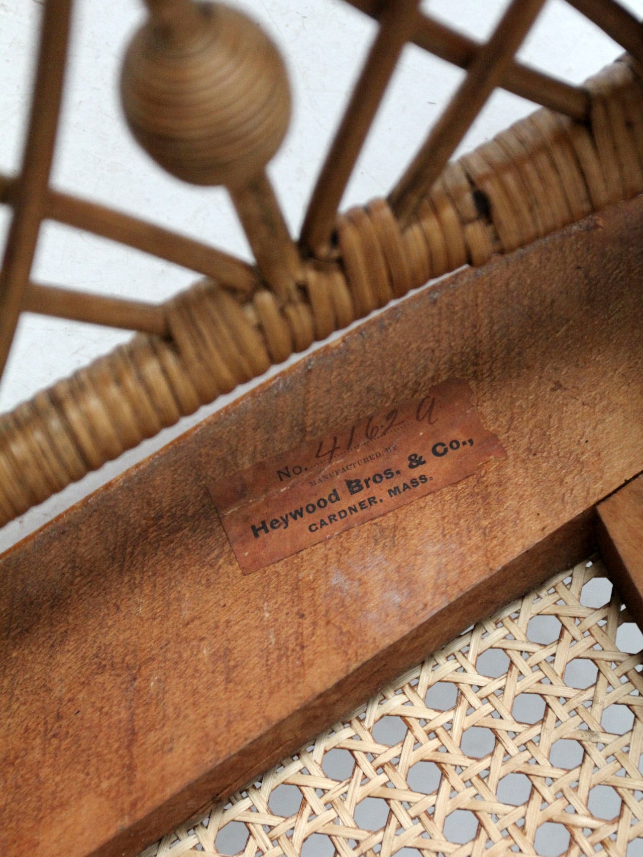 antique Heywood Brothers Wicker Chair