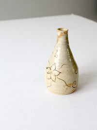 vintage etched studio pottery vase