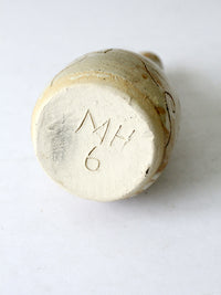 vintage etched studio pottery vase