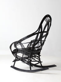 antique black Adirondack rocking chair