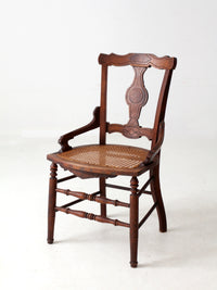 antique Victorian Eastlake cane seat chair