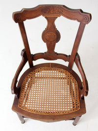 antique Victorian Eastlake cane seat chair