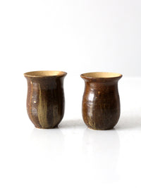 vintage studio pottery cups pair