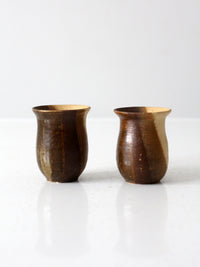 vintage studio pottery cups pair