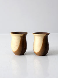 vintage studio pottery cups pair