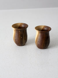 vintage studio pottery cups pair
