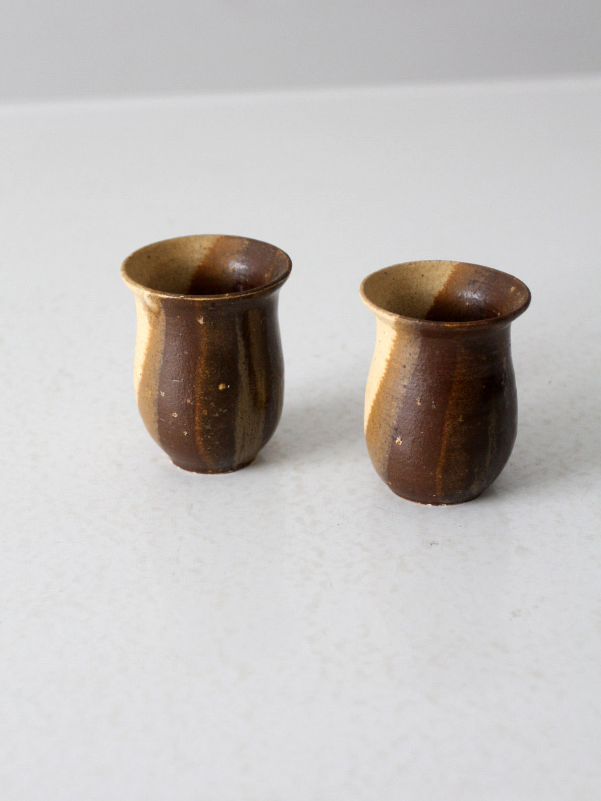 vintage studio pottery cups pair