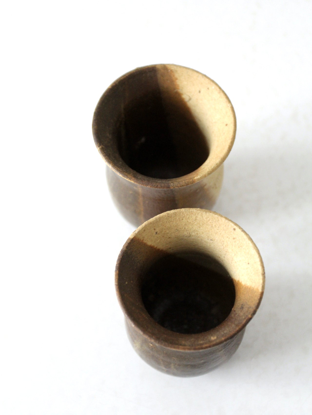 vintage studio pottery cups pair