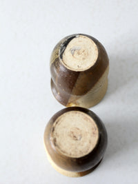vintage studio pottery cups pair