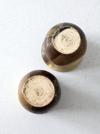 vintage studio pottery cups pair