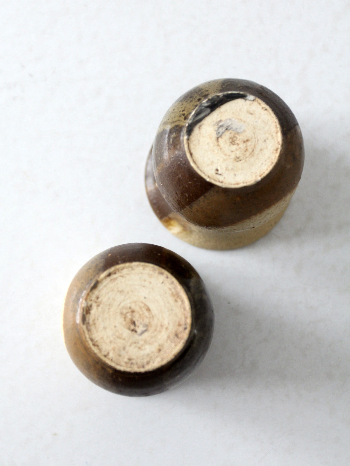 vintage studio pottery cups pair