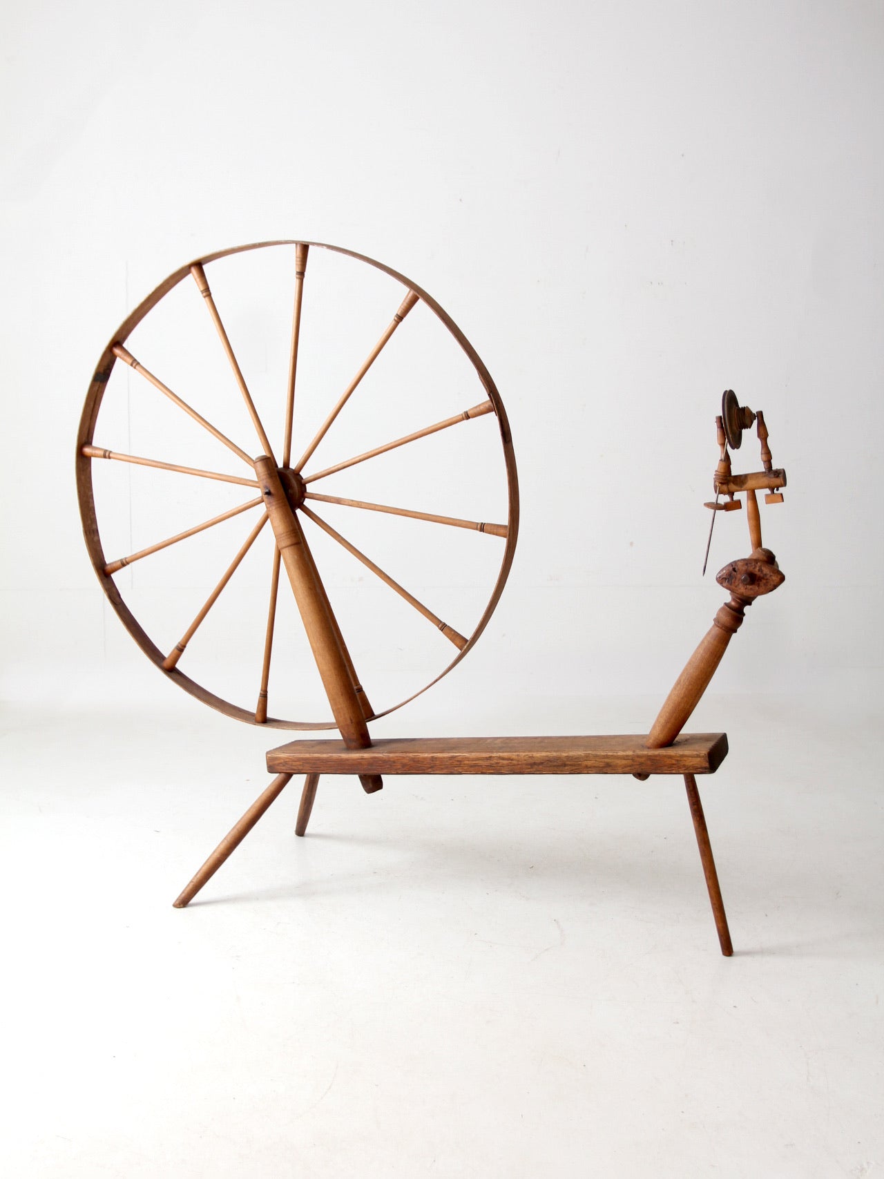 antique great wheel spinning wheel