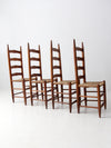 vintage rush seat ladder back chairs set of 4