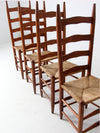 vintage rush seat ladder back chairs set of 4