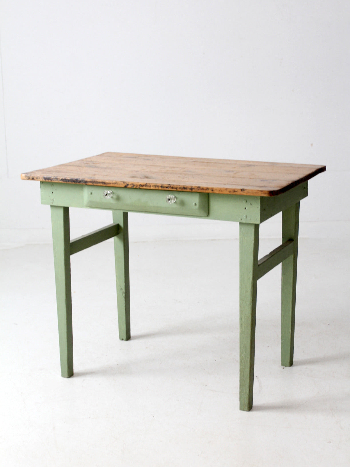 antique painted pine farmhouse accent table