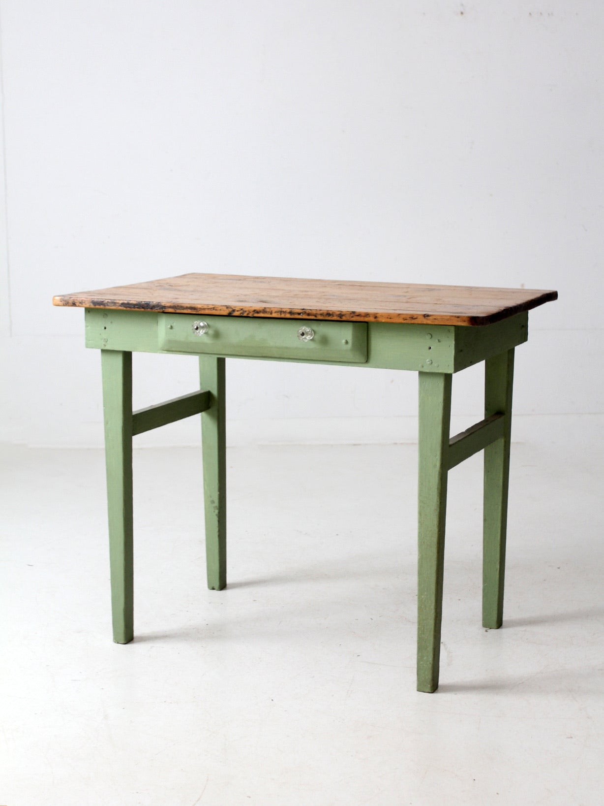 antique painted pine farmhouse accent table
