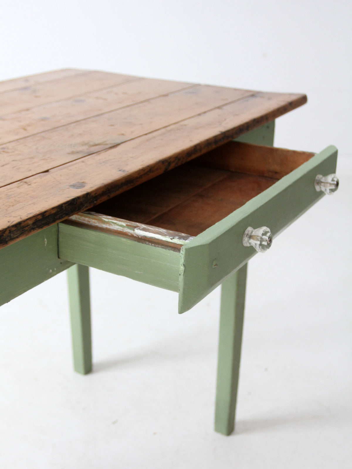 antique painted pine farmhouse accent table